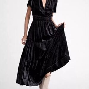 Anthropologie Velvet Maxi in black. Great for occasions or holidays.